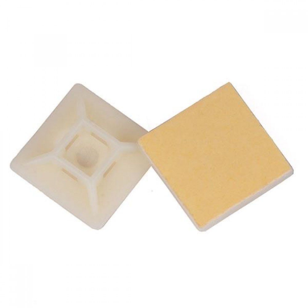 پایه بست کمربندی چسب دار 28x28 سفید 