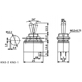 کلید چکشی متوسط۲حالت۲پین