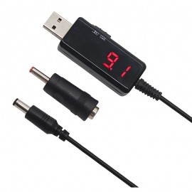 کابل USB افزاینده ولتاژ 5 به 9 و 12 ولت با نمایشگر