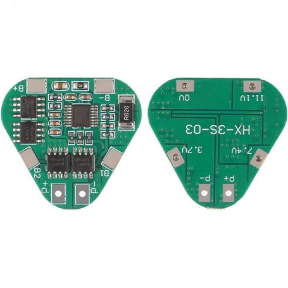 ماژول مثلثی کنترل شارژ باتری لیتیومی ۳ سل ۸ آمپر مدل HX-3S-03