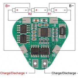 ماژول مثلثی کنترل شارژ باتری لیتیومی ۳ سل ۸ آمپر مدل HX-3S-03