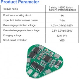 ماژول مثلثی کنترل شارژ باتری لیتیومی ۳ سل ۸ آمپر مدل HX-3S-03