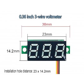 ماژول ولتمتر بدون قاب قرمز سایز 0.36 اینچ